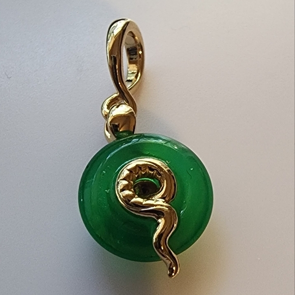 Pandora Snake Green Murano Glass Dangle Charm - Picture 3 of 8